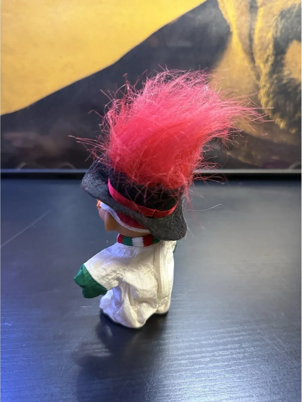 Russ Christmas Troll Doll Snowman Red Hair Top Hat Scarf Mask Item 18047